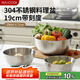 美廚（maxcook）304不銹鋼盆沙拉盆加厚調(diào)料盆洗菜盆和面盆帶刻度19cm MCWA9972