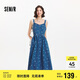 森馬（Semir）牛仔連衣裙女甜酷時尚個性2025夏元氣滿印背帶裙俏皮109325114025