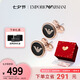 Emporio Armani【七夕禮物】阿瑪尼耳釘女 圓形鷹標(biāo) 生日禮物送女友EGS2534221