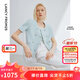 朗姿復(fù)古高級(jí)感小香風(fēng)氣質(zhì)圓領(lǐng)短袖上衣夏季薄款短外套新款 水藍(lán)色 S