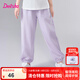 笛莎（DEESHA）童裝兒童女童長(zhǎng)褲2025夏季新款中大童花苞腰頭艾草防蚊褲束腳褲 淺紫 150
