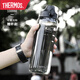 膳魔師（THERMOS）耐高溫水杯學生超大容量運動塑料水杯L男女生夏季戶外大號茶杯水 1000ML魔力黑耐高溫120C 簡易裝
