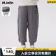 馬·拉丁（M.Latin）/童裝兒童褲子冬裝新款男童女童大童圖案學(xué)院風(fēng)針織長褲 中雜灰 110cm