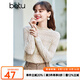 百圖（betu）betu百圖女裝長袖雪紡衫春秋上衣小心機優(yōu)雅名媛風蕾絲衫2101T20 杏色 M