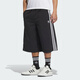 阿迪達(dá)斯 （adidas）經(jīng)典三條紋運(yùn)動(dòng)過膝短褲男夏adidas Originals阿迪達(dá)斯三葉草 黑色/白 XL