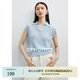 迪賽尼斯（DESIGNICE）2025年夏季新款氣質(zhì)miu系絞花上衣Polo領(lǐng)短袖毛針織衫女 藍(lán)色 M
