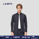藍豹（LAMPO）【涼感科技】春夏休閑襯衫男士防水防曬抗皺易打理彈力長袖襯衣男 深藍 39 (170/88)