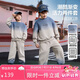 ASK JUNIOR兒童套裝春季中大童漸變衛(wèi)衣運(yùn)動(dòng)休閑長(zhǎng)褲男童兩件套 藍(lán)色  150 
