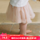 OAK FAMILY春季兒童假兩件紗裙女寶寶洋氣公主裙打底防走光半身裙 漿果粉 100 cm