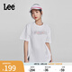 Lee商場(chǎng)同款舒適版白色印花圖案圓領(lǐng)女短袖T恤上衣休閑潮流LWT00 白色 S