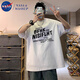 nasawassup潮牌超大碼300斤男士短袖T恤新款純棉五分袖ins痞帥美式復(fù)古潮流 白色【升級版】 4XL 建議165-190斤