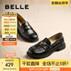 百麗（Belle）海鷗米色樂福鞋女2025春新商場同款通勤百搭鞋D7D1DAA5 黑色 37 (235mm)