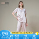 美標(biāo)（MEIBIAO）送愛人禮物短袖真絲睡衣女春夏19姆米重磅套裝100%桑蠶絲綢家居服 灰粉 短袖七分褲套裝 L (165/88A)