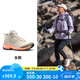 迪卡儂徒步鞋女戶外休閑登山鞋女防滑防水透氣春秋中幫 MH500 淺白堊灰 38