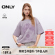 ONLY2025夏季新款酷感字母印花落肩圓領短袖T恤女|125201031 A38一有紫色 XL