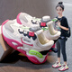 兒童運動鞋女童2025新款秋季軟底防滑跑步鞋學生女孩休閑戶外鞋 白色 34
