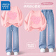 真維斯童裝女童秋季套裝2025新款中大童秋裝兩件套兒童超好看衛衣牛仔褲 【省心套裝】蜜桃粉+淺藍07 140