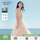 秋水伊人氣質(zhì)優(yōu)雅風(fēng)裙子2025年夏季新款女時尚高腰百搭V領(lǐng)連衣裙 米粉 XL