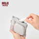 無印良品（MUJI）再生聚酯纖維 雙拉鏈包收納袋 居家旅行數(shù)據(jù)線小收納包便攜零錢包 淺灰色/S/長(zhǎng)13.5*寬10cm