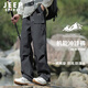 JEEP SPIRIT沖鋒褲男春秋季戶(hù)外防潑水工裝褲男寬松運動(dòng)休閑褲子男 黑色XL