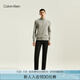 Calvin KleinJeans秋冬男女情侶ck休閑通勤刺繡立領(lǐng)拉鏈針織開(kāi)衫毛衣J326796 P2D-星灰 L
