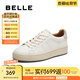 百麗（Belle）女鞋子厚底增高小白鞋25春季新款真皮運(yùn)動(dòng)休閑板鞋3TE21AM5 米白色 37 (235mm)