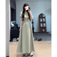 GARNUO法式赫本風(fēng)黑色連衣裙子女夏季2025新款高級感禮服裙氣質(zhì)收腰長(cháng)裙 綠色【短袖長(cháng)款】 XL 【121-135斤】