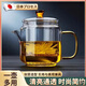 AILUKI日本輝猛茶水分離壺玻璃茶壺耐高溫高透加厚養(yǎng)生壺家用神奇泡茶壺 【黃把壺】高硼玻璃壺+四只水杯 600ml
