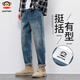 大嘴猴（paul frank）牛仔褲男春秋季新款修身小腳牛仔褲高街長(cháng)褲男褲子 懷舊藍常規 33