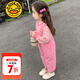 G.DUCKKIDS小黃鴨童裝女童秋季套裝2025新款洋氣兒童秋裝女孩寶寶衣服背帶褲 粉色 110 建議4~5歲【100-110cm】cm