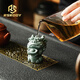 RSRDDY國潮青砂石麒麟送寶茶寵財源廣進(jìn)裝飾擺件茶桌可養茶玩造景小配件 青砂石【麒麟送寶】