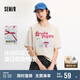 森馬（Semir）短袖t恤女中長(cháng)款萌寵花上衣25夏透氣吸濕寬松套頭衫109325100005