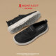 夢(mèng)特嬌（MONTAGUT）樂(lè )福鞋男鞋2025春秋新款輕薄透氣帆布鞋男士一腳蹬軟底懶人休閑鞋 黑色（皮鞋碼） 41
