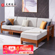 光明家具 實(shí)木沙發(fā)轉(zhuǎn)角沙發(fā)客廳家具中式風(fēng)格貴妃位組合沙發(fā) 38103 三人位+貴妃