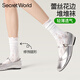 SecretWorld襪子女夏季薄款芭蕾風堆堆襪網(wǎng)眼透氣中筒襪蕾絲邊配小皮鞋長筒襪