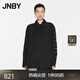 JNBY/江南布衣春秋夾克拼色羊毛短外套寬松厚款休閑通勤5O8611890 012/雜炭黑 XS
