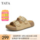 他她（TATA）勃肯鞋女棕色2025夏季新款厚底沙灘涼鞋女運動涼鞋 杏色（拖鞋款） 36