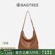 BAGTREE包包樹圖南植鞣皮hobo女包2025年新單肩斜挎包通勤餃子包七夕禮物 烤棕色-中號 高級小眾