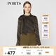 PORTS寶姿 女裝秋季新品長袖蝴蝶結(jié)領(lǐng)休閑襯衫LA9B054GFE004 黑色混色 XL (10)
