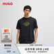 HUGO【100%棉】男士2025夏季新款刺繡徽標(biāo)棉質(zhì)T 恤 001-黑色 M