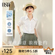 歐莎（OSA）夏季短袖白色襯衫女輕奢高級(jí)感職業(yè)面試薄款襯衣女士休閑雪紡上衣 白色 L