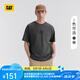 CAT卡特25春夏新品男士戶外休閑寬松網(wǎng)眼繡花短袖T恤 黑 L