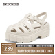 斯凱奇（Skechers）涼鞋女士夏季2025新款厚底羅馬鞋包頭透氣高跟休閑涼拖鞋111617