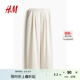 H&M女裝休閑褲2025氣質(zhì)簡約高腰寬松直筒通勤商務(wù)西褲長褲1264877 奶油色 S 160/72