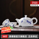 景德鎮(zhèn)釉下彩青花玲瓏功夫茶具整套套裝高檔送禮茶壺茶杯茶道送長(zhǎng)輩禮物 山丹丹（景德鎮(zhèn)非物質(zhì)文化遺產(chǎn)）