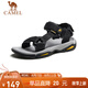 駱駝（CAMEL）戶外沙灘潮流平底休閑男士涼鞋子 A822162412 黑色 40
