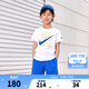 NIKE  3BRAND 耐克男女童純棉短袖T恤+短褲2件套裝夏季新款短袖套裝 奧海藍(lán)（1259） 150 /72 【建議身高140-152cm】