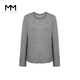 麥檬MM裸膚感軟垂高彈空氣面膜薄款T恤針織衫夏裝25夏新款5G4900901X 透感合身-深灰5G4900903X S