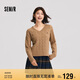 森馬（Semir）森柔毛衫|毛衣女刺繡V領(lǐng)顯瘦寬松2024絞花上衣復(fù)古風(fēng)109724107014