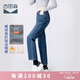 古田森加絨牛仔褲女冬季高腰休閑褲子保暖小個(gè)子男友九分褲女4S3189 藍(lán)色 27